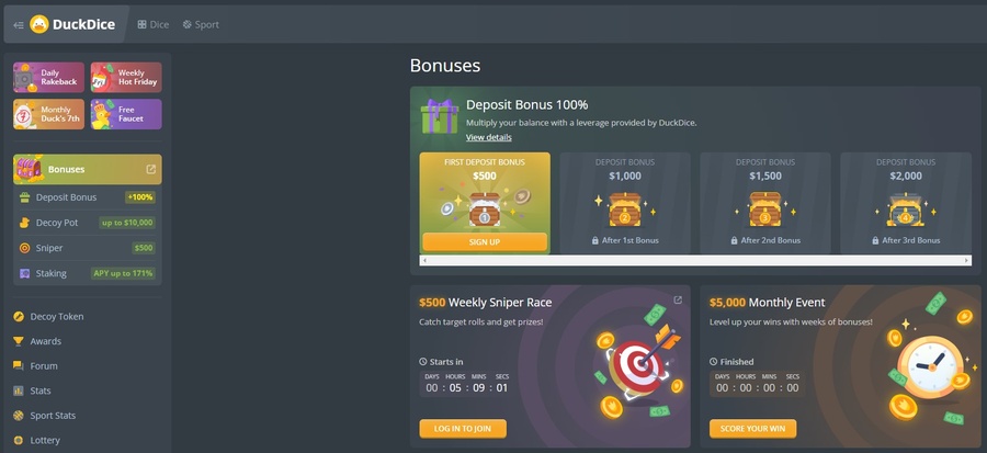 Duckdice Promotions Image