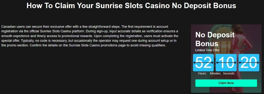 Sunrise Slot No Deposit Bonus