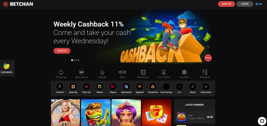 Betchan Casino Home Image