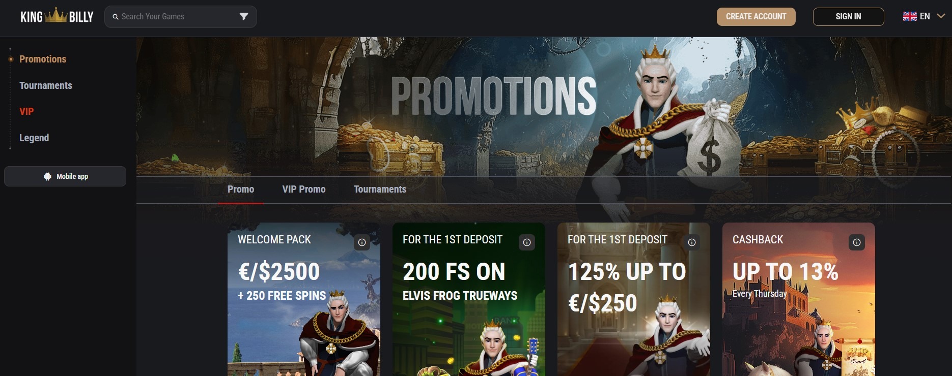 Kingbilly Casino Promo Image