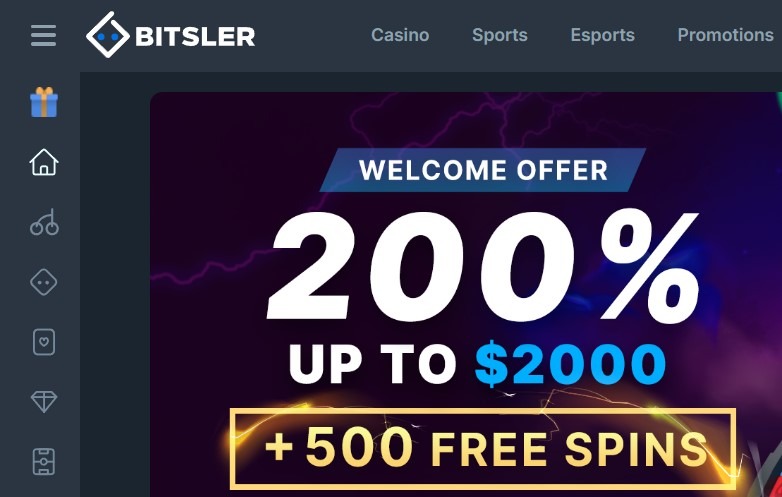 Bitsler Casino Homepage