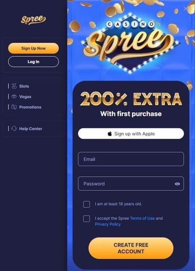 spree casino signup image