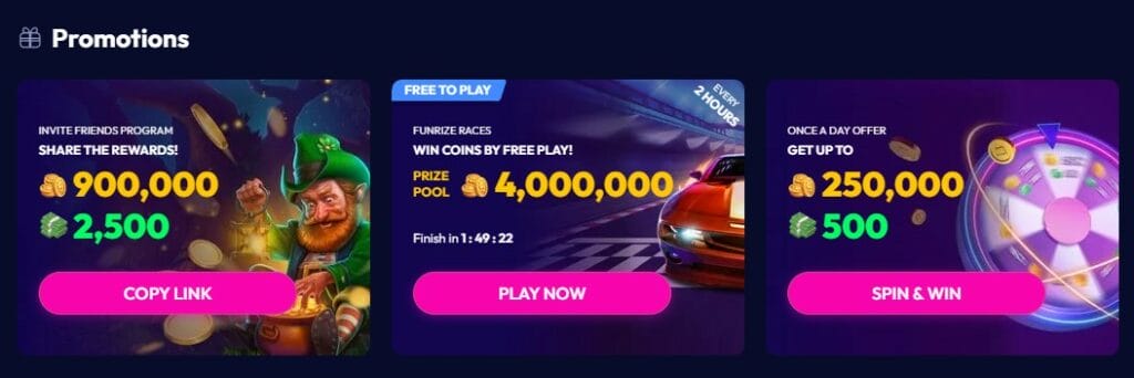 funrize social casino promotions image