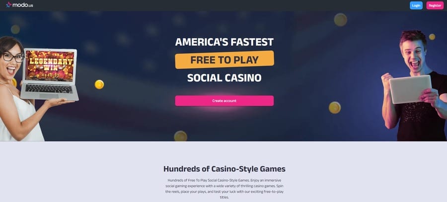 modo social casino homepage image