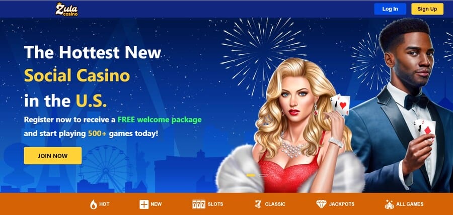 zula social casino homepage image