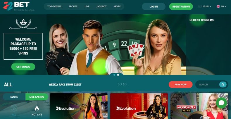 22bet Main