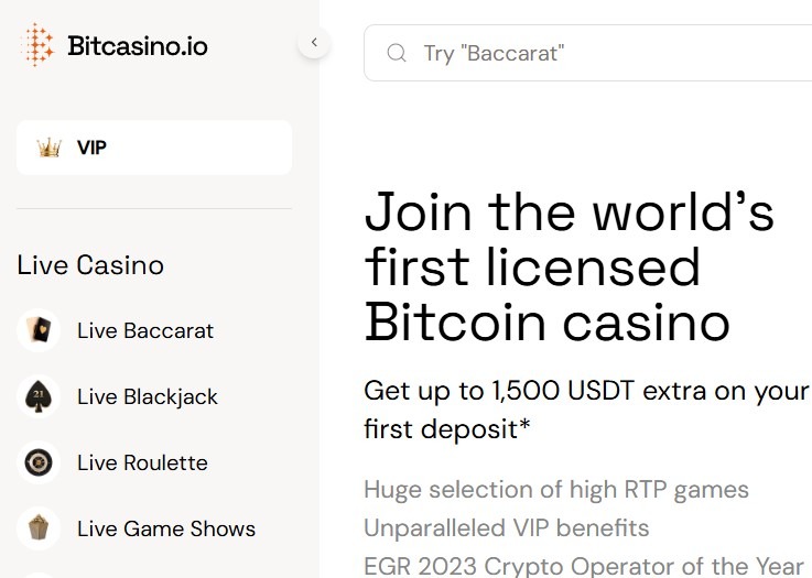 Bitcasino Io Casino Homepage
