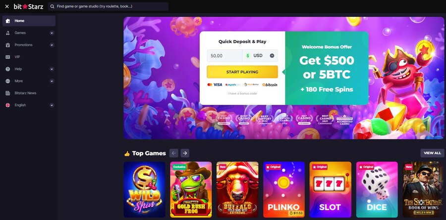 Bitstarz Casino Homepage Image