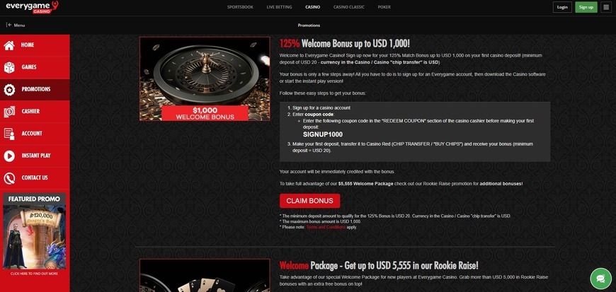 Everygame Casino Red Promotions Image