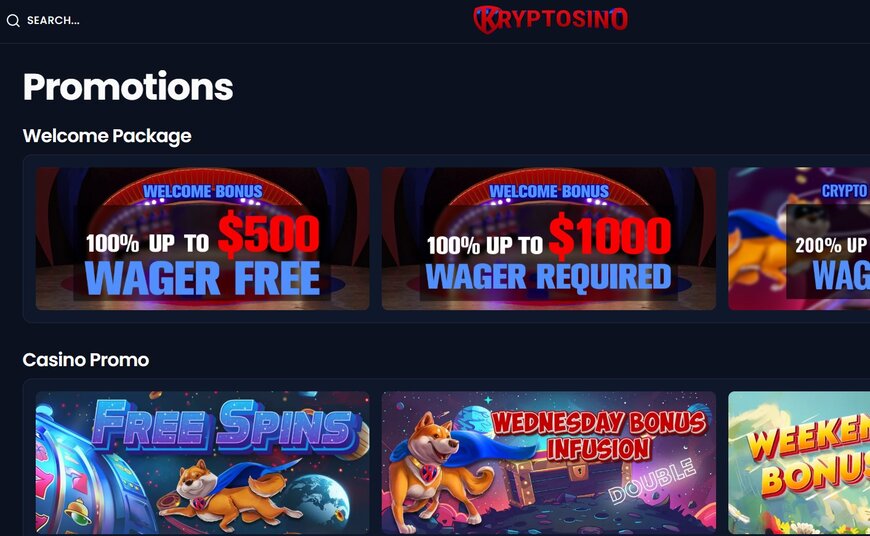 Kryptosino Promo Page