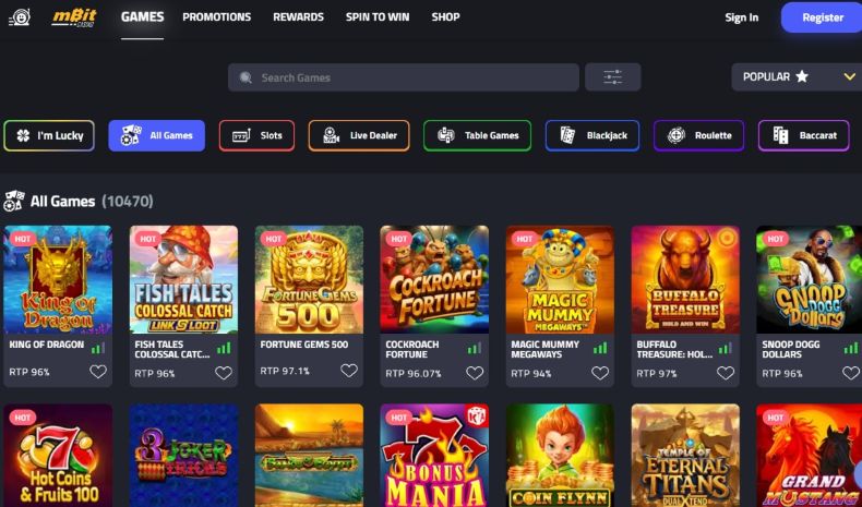 Mbit Casino Games