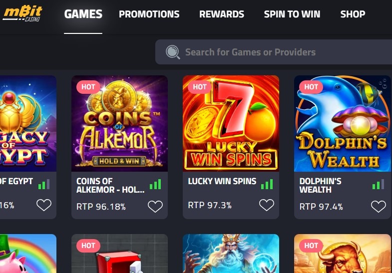 Mbit Casino Games