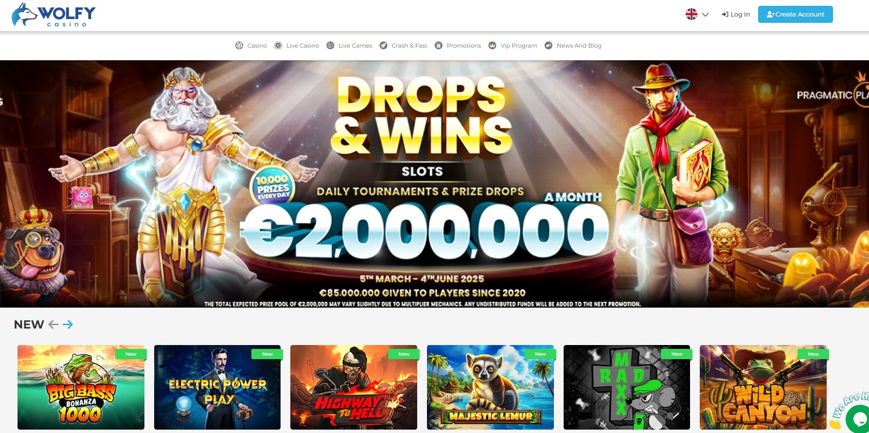 Wolfy Casino Home Image