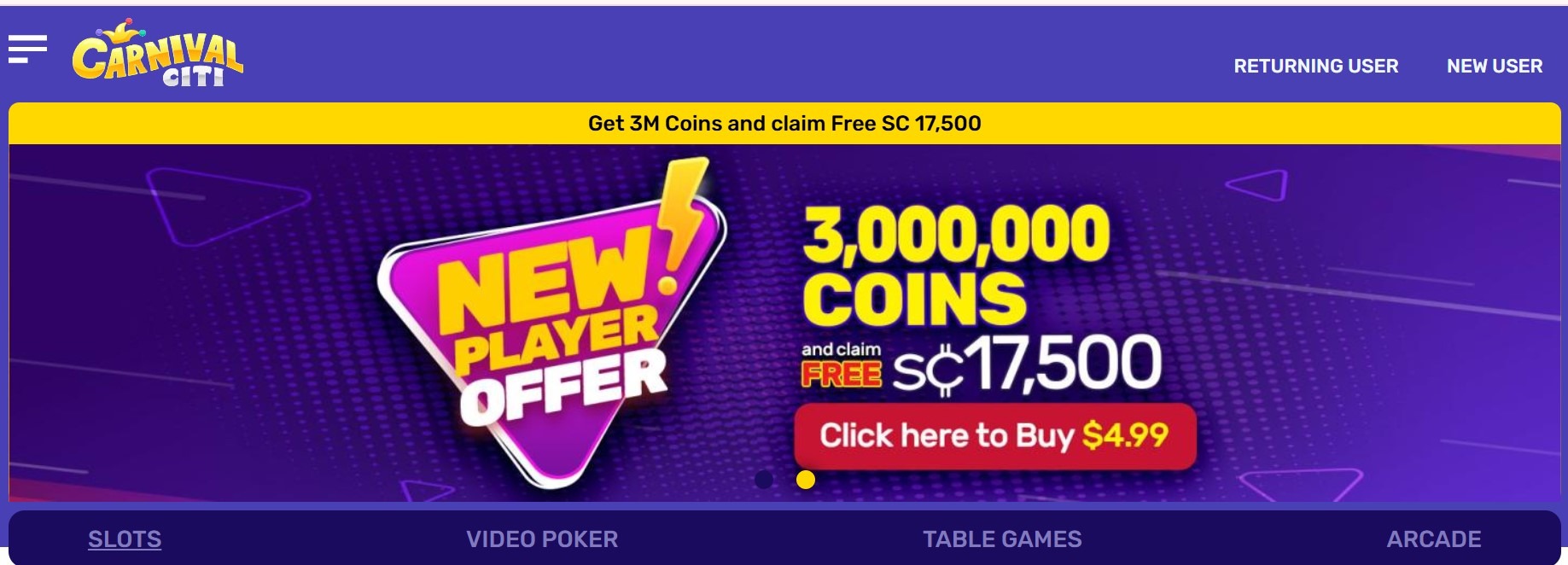 Carnival Citi Casino Main Page
