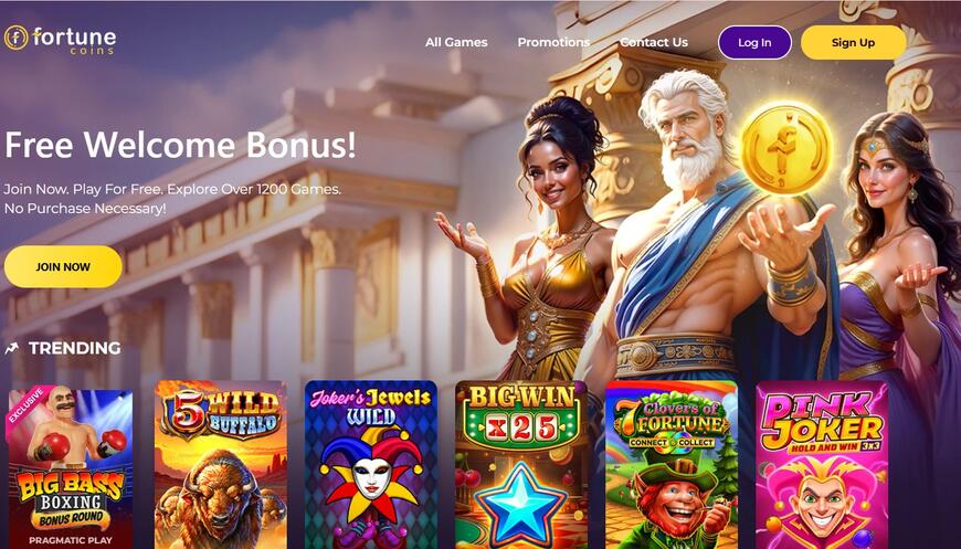 Fortune Coins Casino Main Page