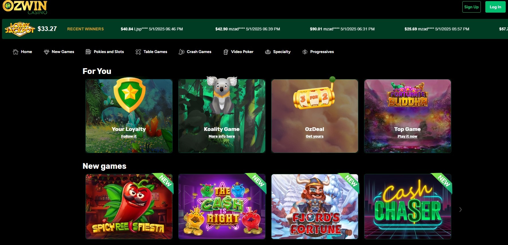 Ozwin Casino Games Image