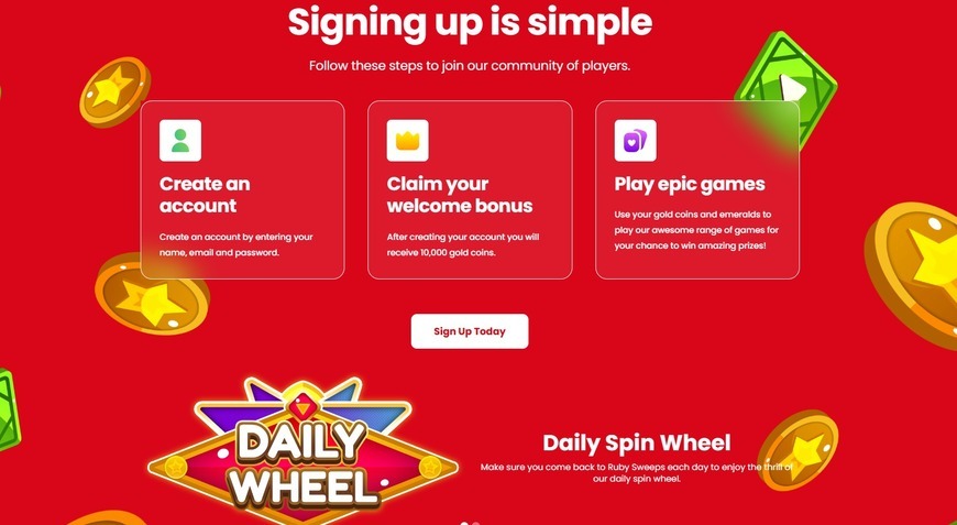 Ruby Sweeps Casino Signup Image