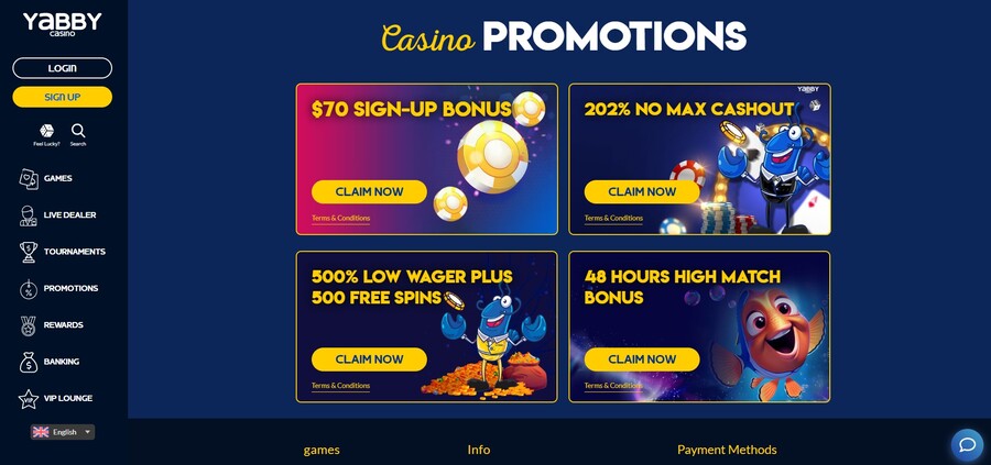 Yabby Casino Promotions Image