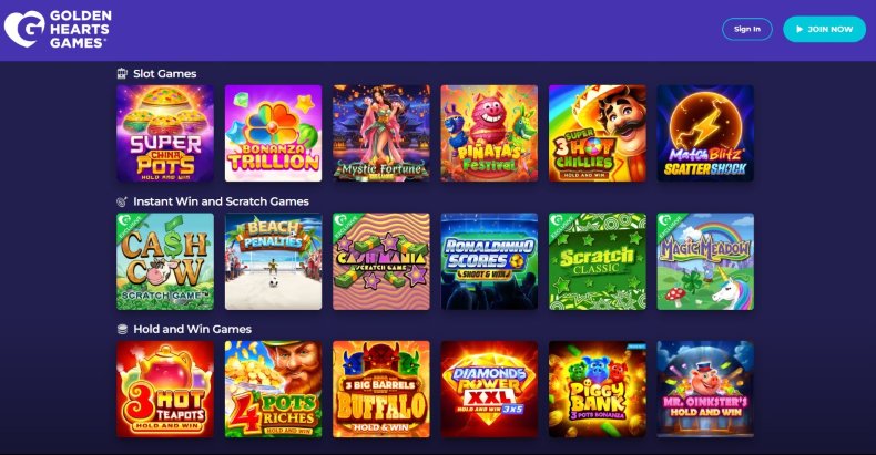 Golden Hearts Casino Games 2
