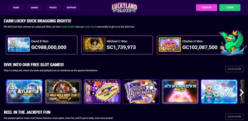 Luckylands Slots Casino Game Page