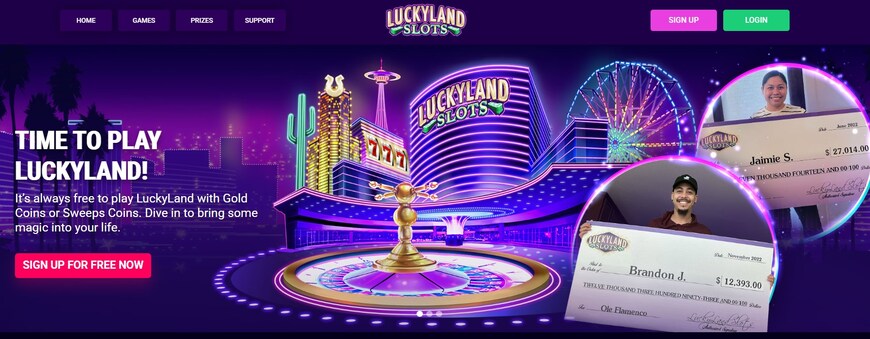 Luckylands Slots Casino Main Page