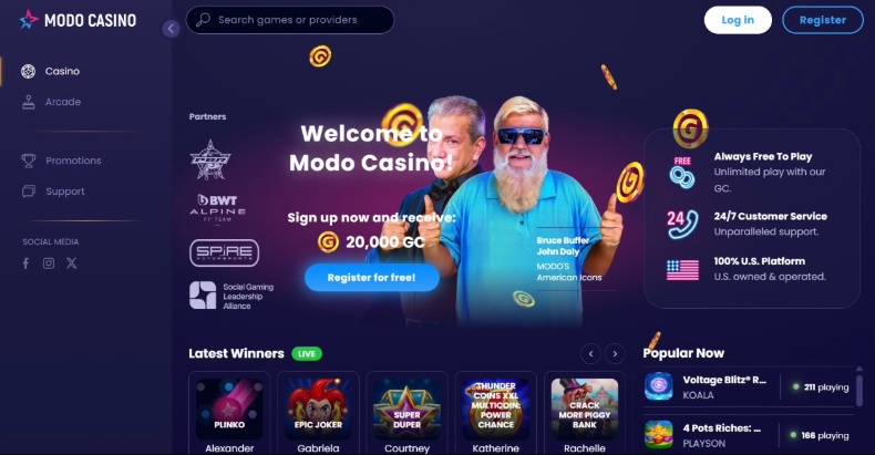 Modo Casino Homepage
