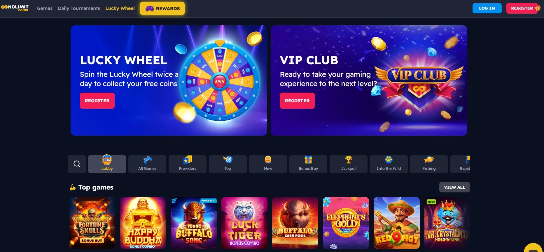 Nolimit Coins Home Image