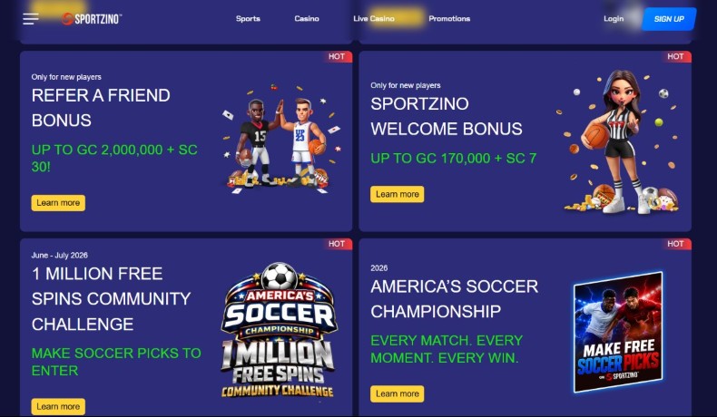 Sportzino Promotions 2