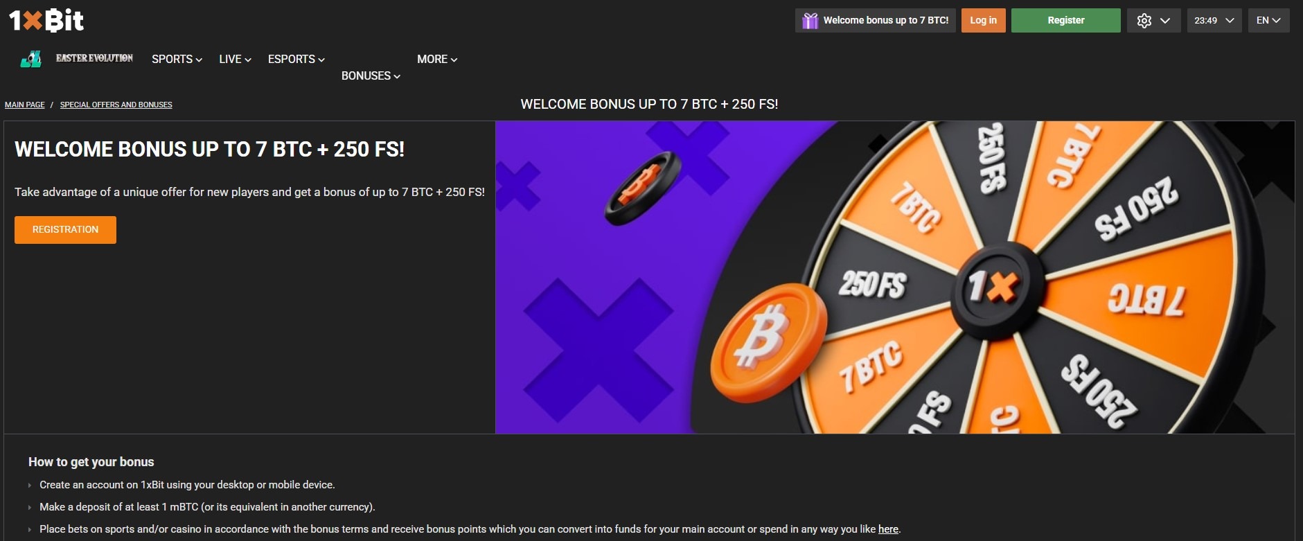 1xbit Casino Bonus Image