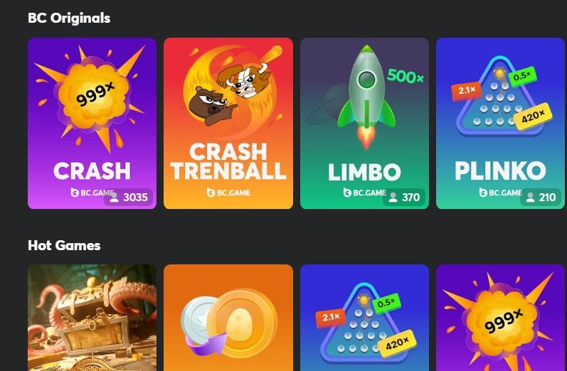 Bc Game Casino Games