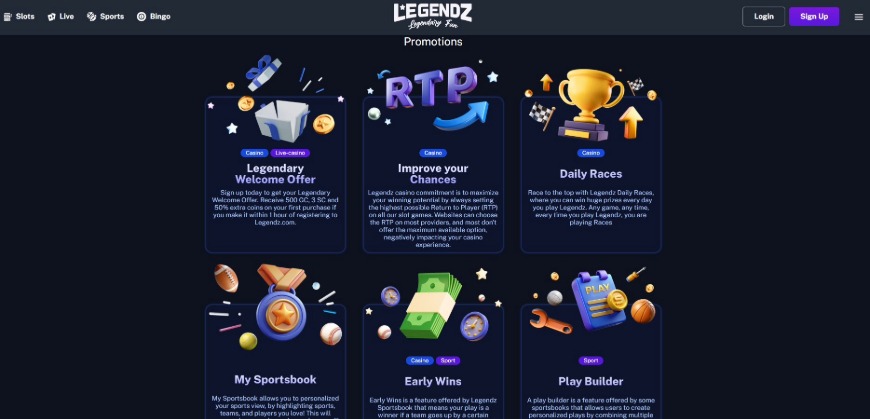 Legendz Casino Promotions Image