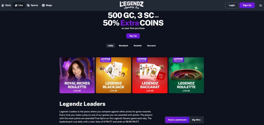 Legendz Casino Table Games Image