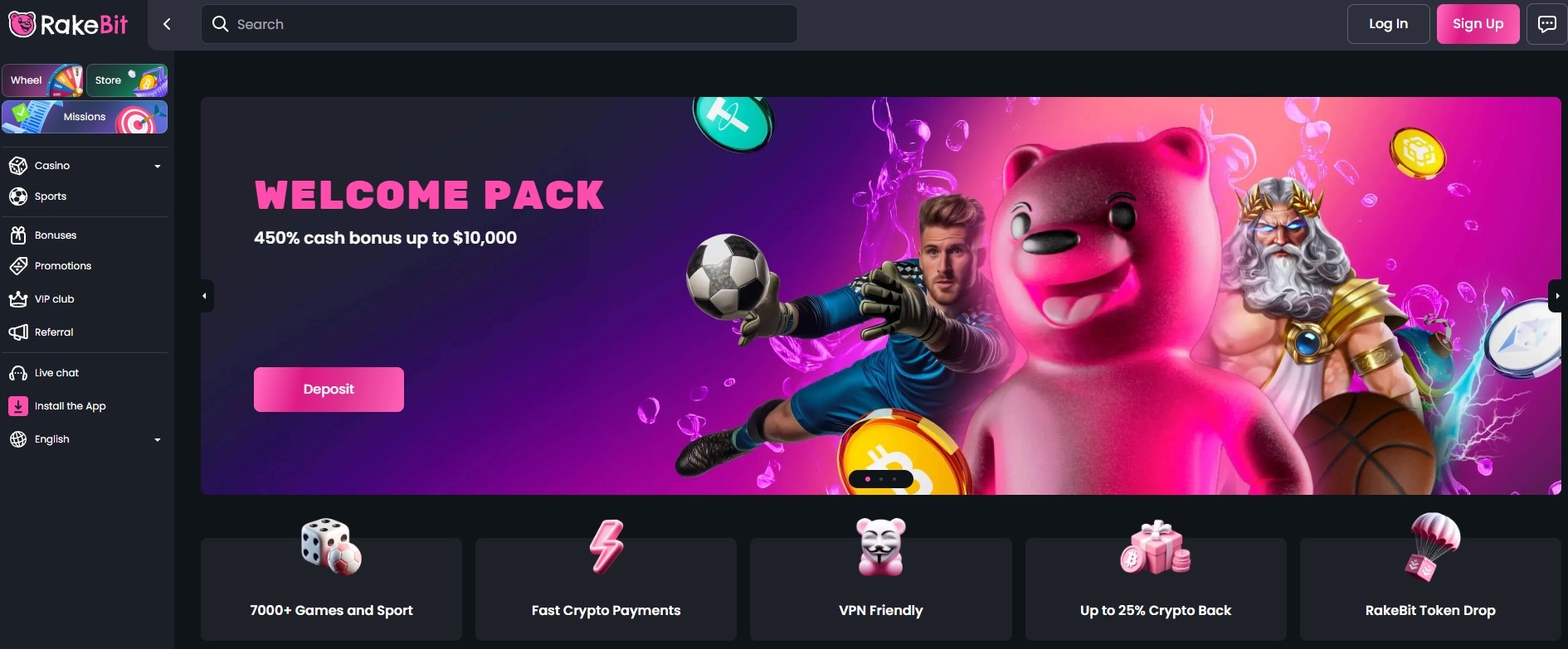 Rakebit Casino Home Image
