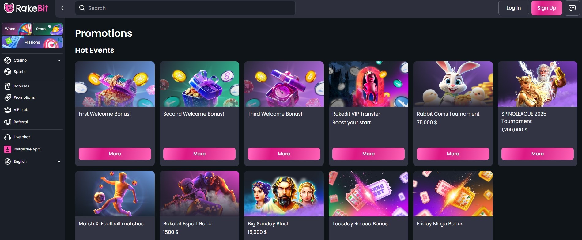 Rakebit Casino Promotions Image