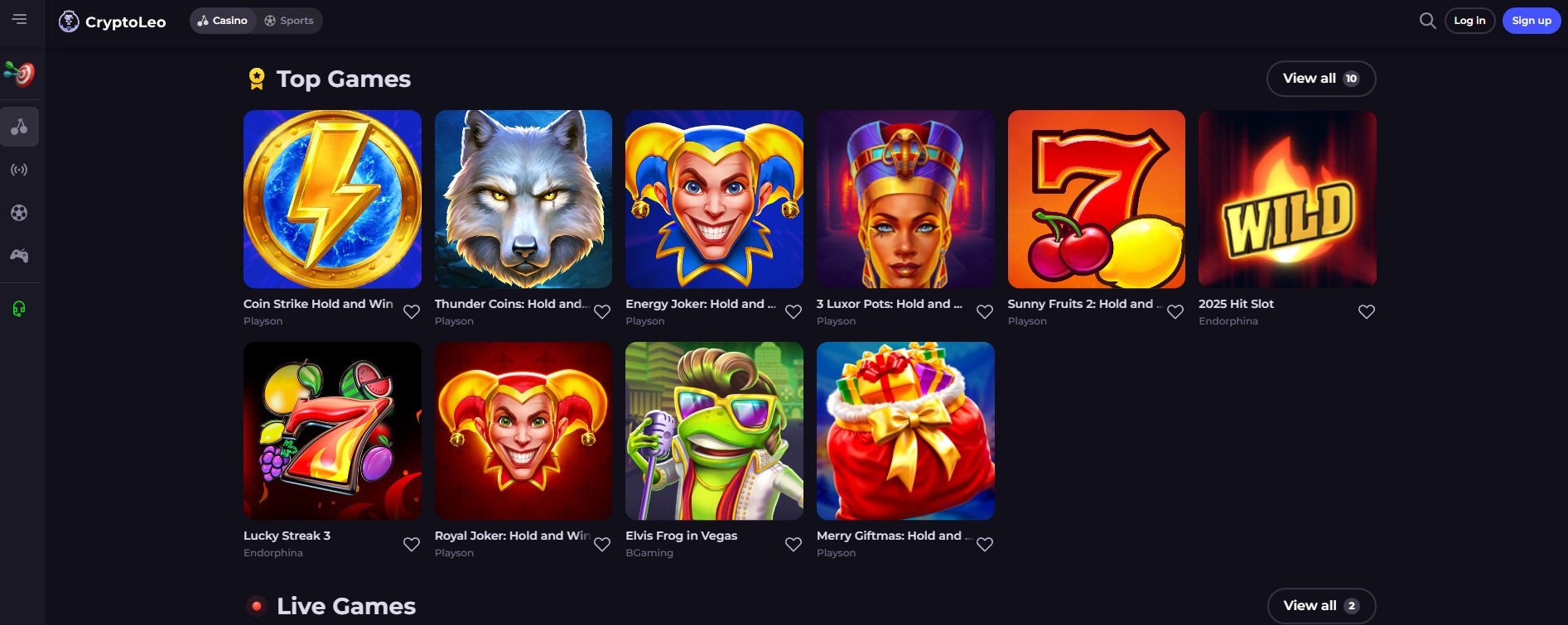 Cryptoleo Casino Games Image