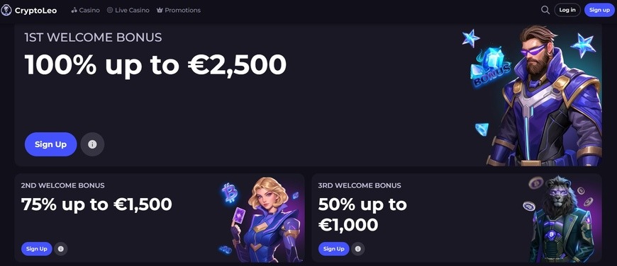 Cryptoleo Casino Promo Page