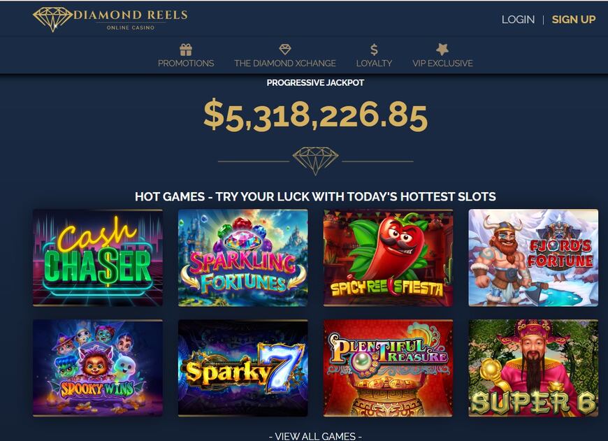 Diamond Reels Casino Main Page