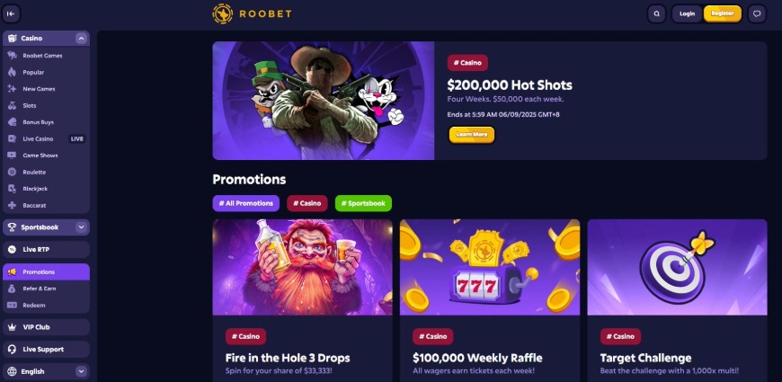 Roobet Casino Promotions Image