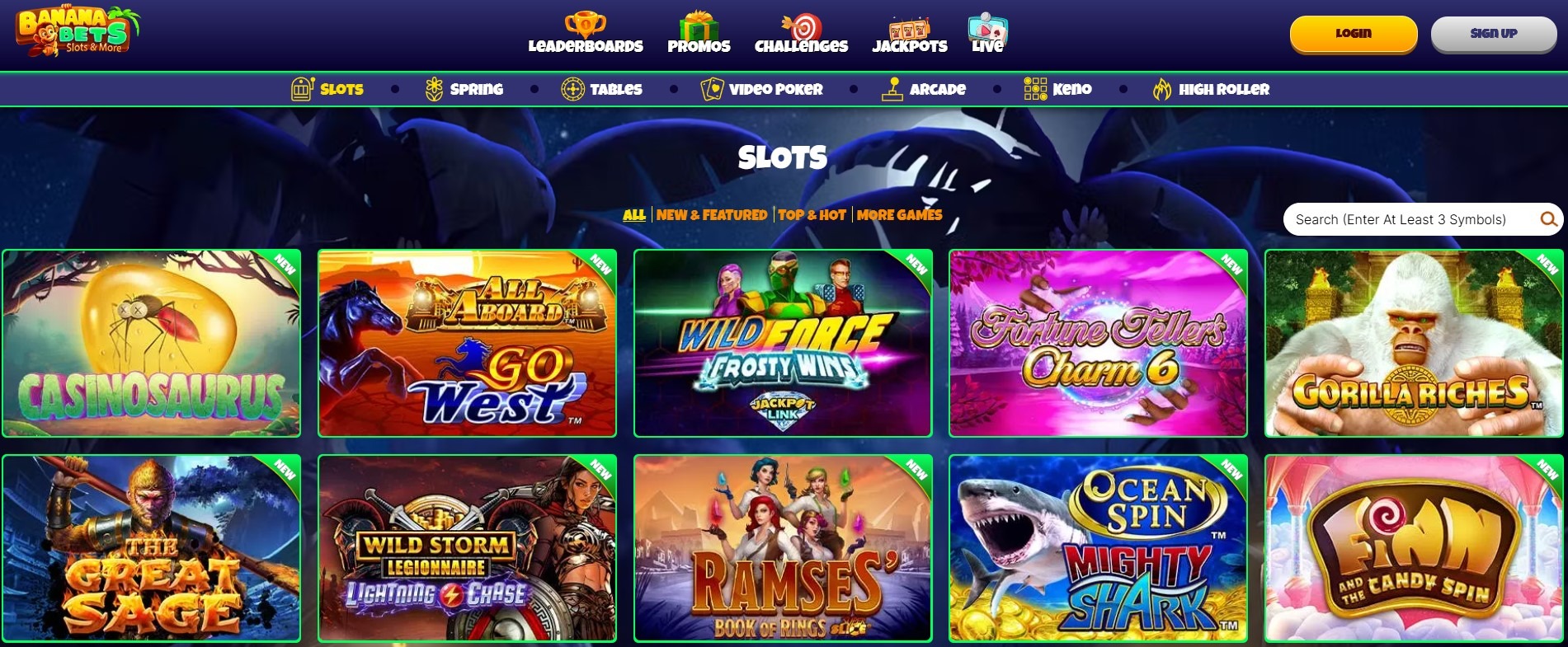 Banana Bets Casino Games Image