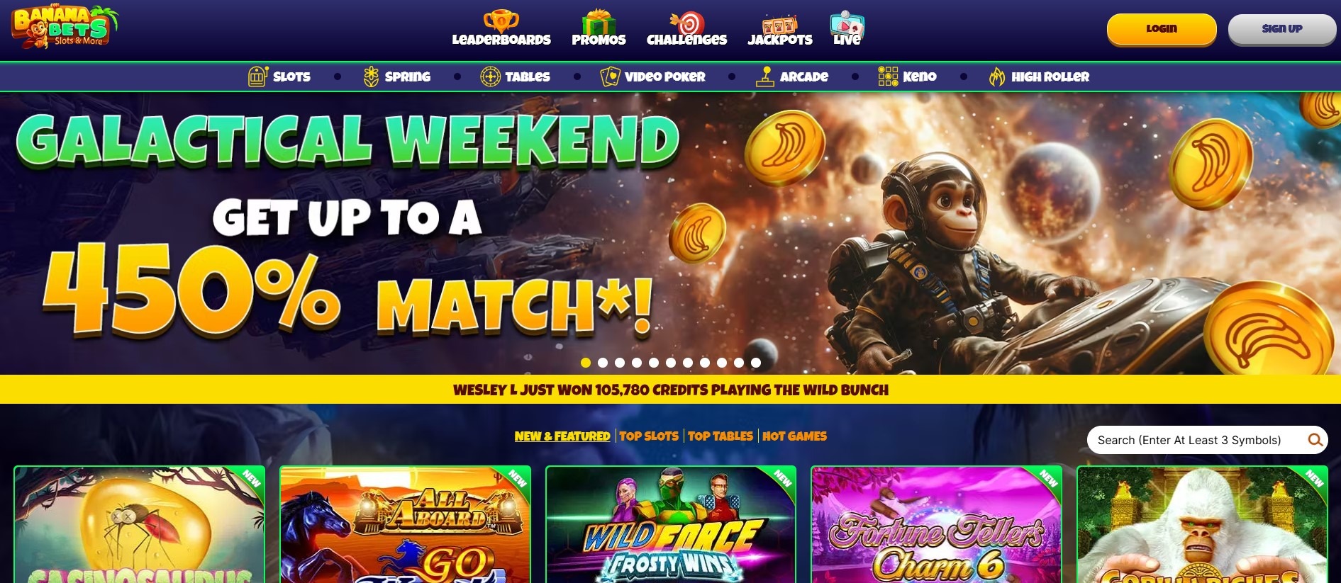 Banana Bets Casino Home Image