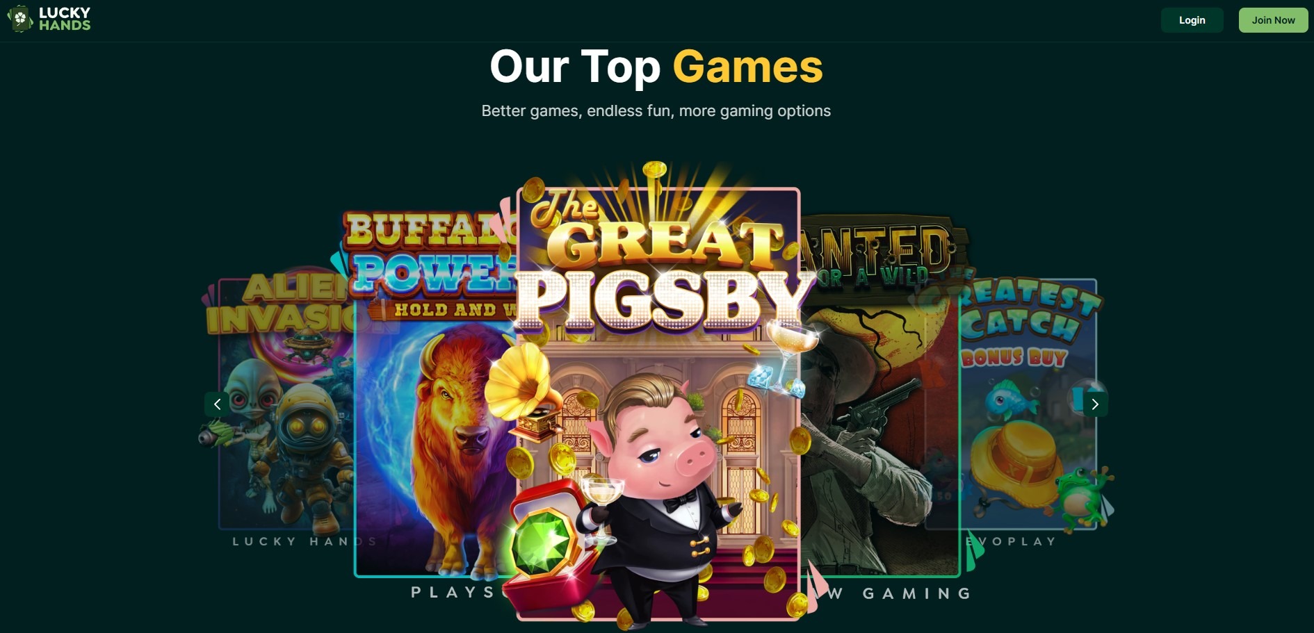 Lucky Hands Casino Top Games Image