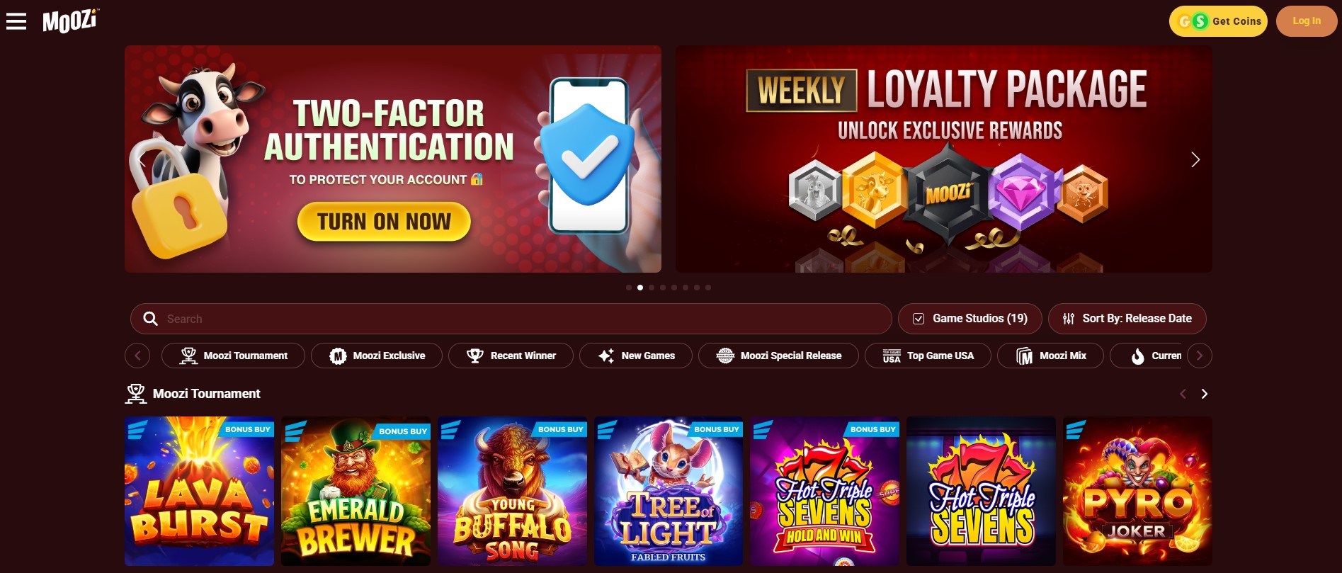Moozi Casino Lobby Image
