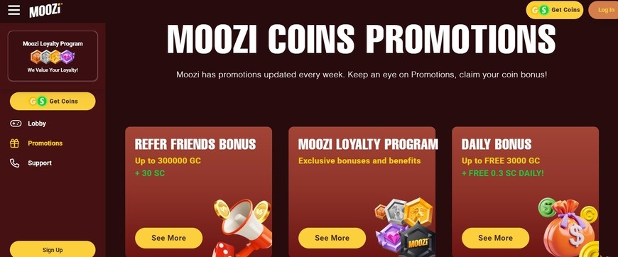 Moozi Casino Promo Page