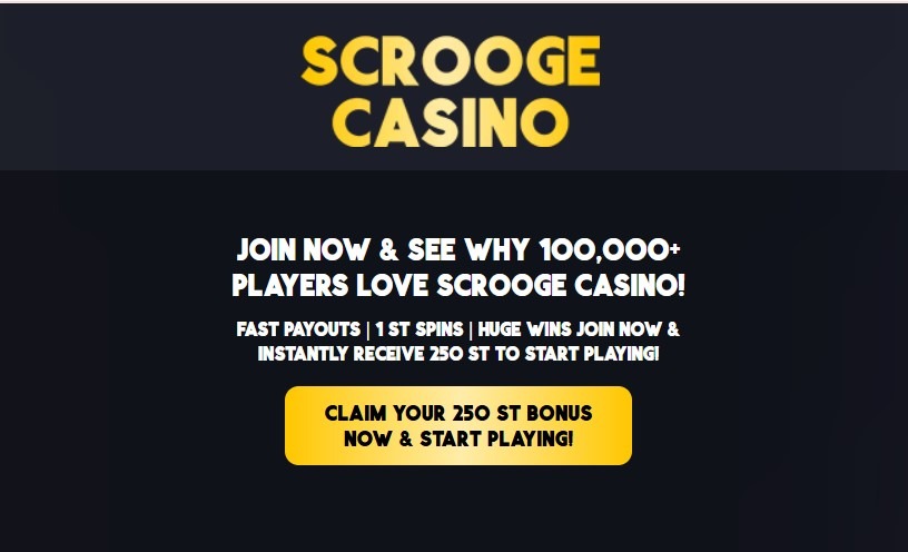 Scrooge Casino Homepage