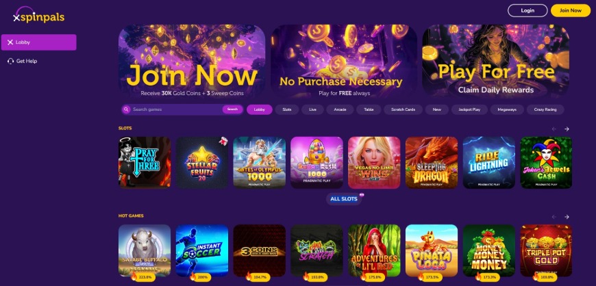 Spinpals Casino Home Image