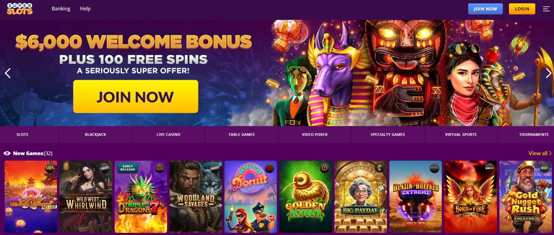 Superslots Casino Home Image