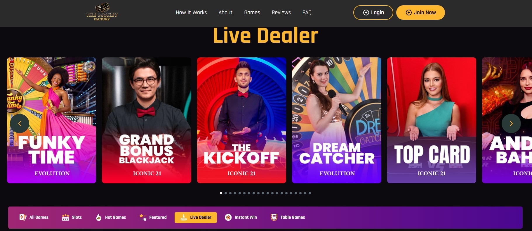 The Money Factory Casino Live Dealer Image