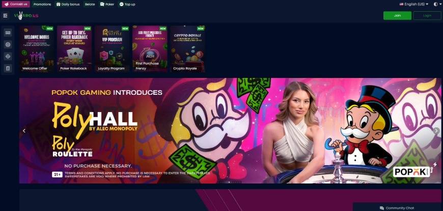 Vivaro Casino Home Image