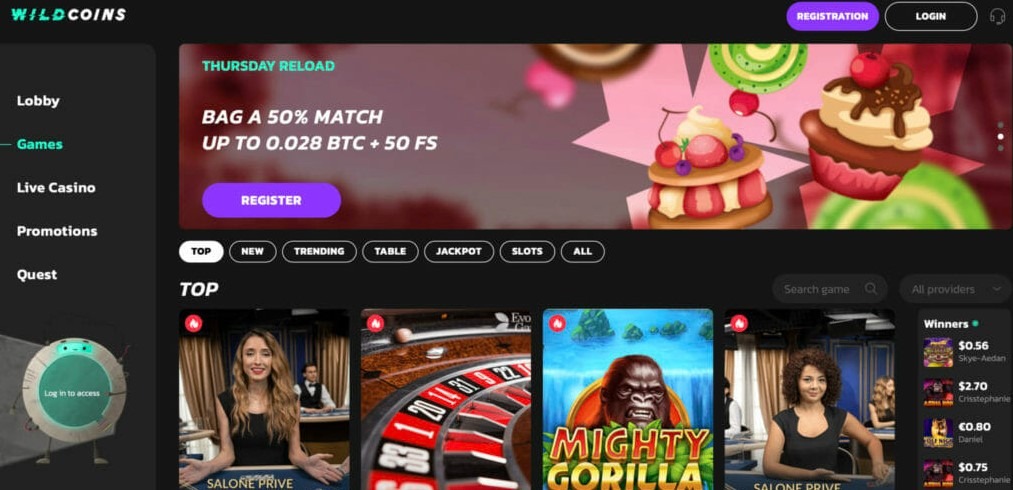 Wildcoins Casino Games Image