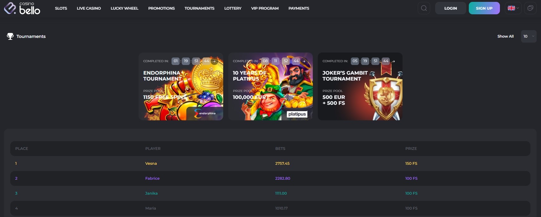 Casinobello Tournament Image